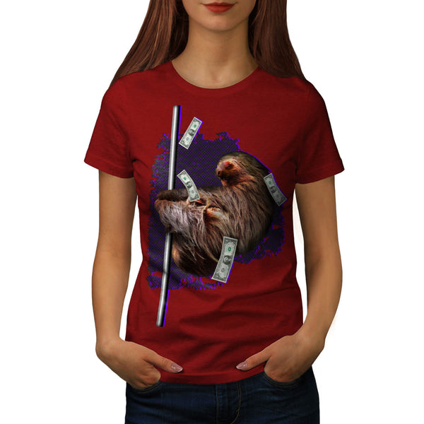 Stripper Sloth Animal Womens T-Shirt