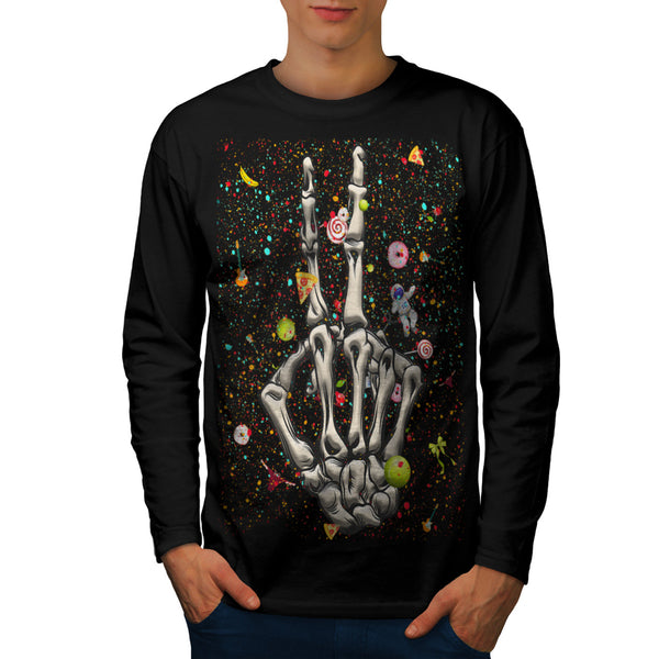 Skull Sugar Hipster Mens Long Sleeve T-Shirt