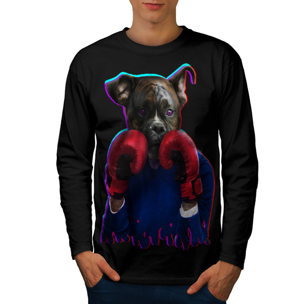Staffy Dog Boxer Fun Mens Long Sleeve T-Shirt