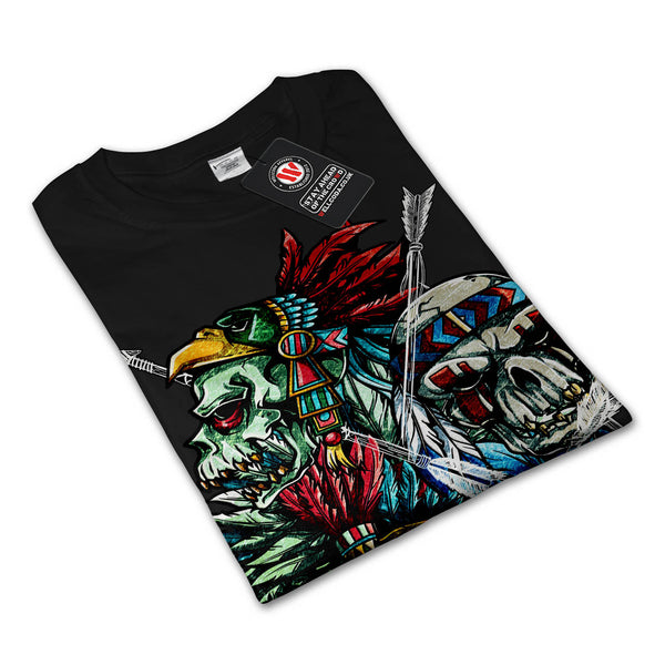 Skull Indian Tattoo Womens Long Sleeve T-Shirt
