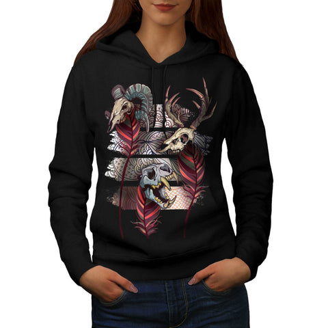 Skull Indian Beast Womens Hoodie