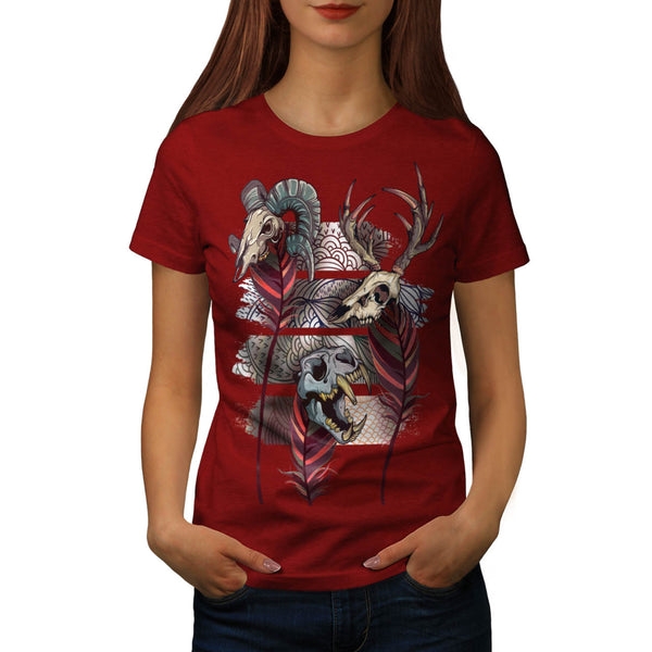 Skull Indian Beast Womens T-Shirt