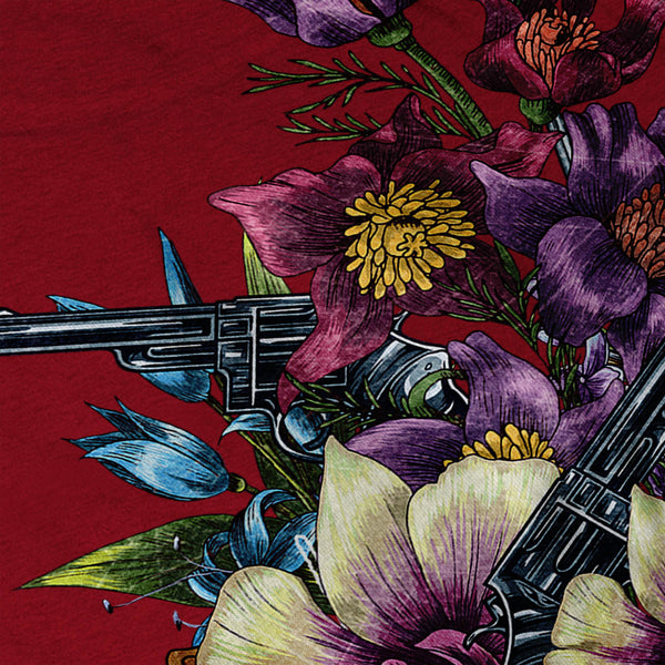Flower Pistol Guns Mens T-Shirt