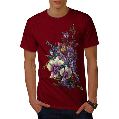 Flower Pistol Guns Mens T-Shirt