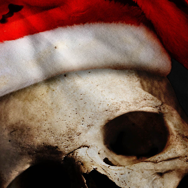 Santa Claus Skull Hat Womens Long Sleeve T-Shirt