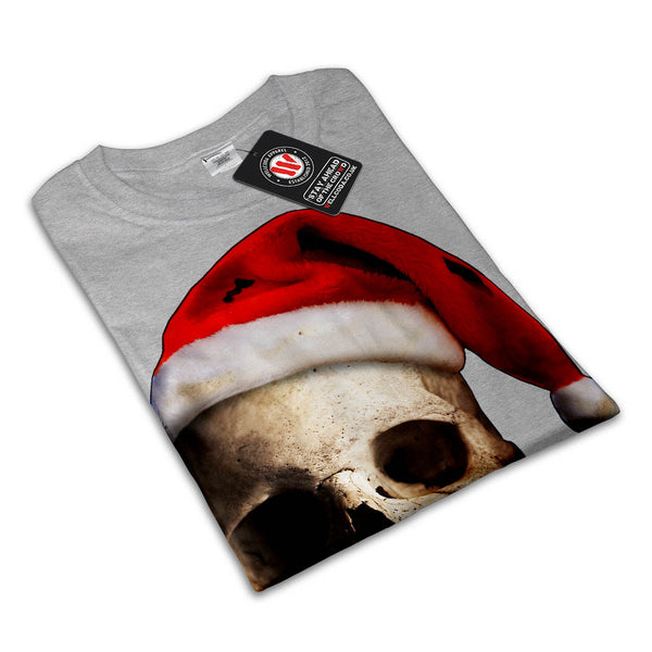 Santa Claus Skull Hat Womens T-Shirt