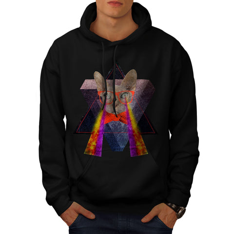 Crazy Cat Laser Beam Mens Hoodie