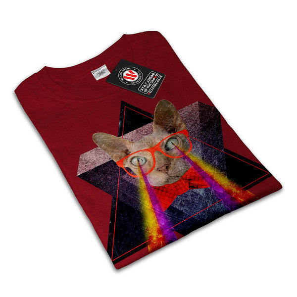 Crazy Cat Laser Beam Womens T-Shirt