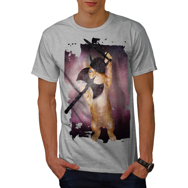 Warrior Viking Cat Mens T-Shirt