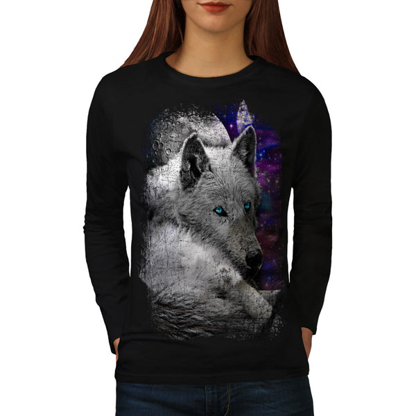 Twilight Wolf Moon Womens Long Sleeve T-Shirt