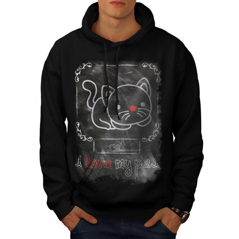 I Love My Pet Cat Mens Hoodie