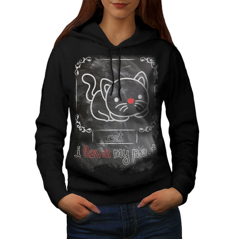 I Love My Pet Cat Womens Hoodie