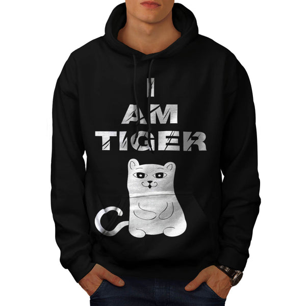 I Am Tiger Silly Cat Mens Hoodie