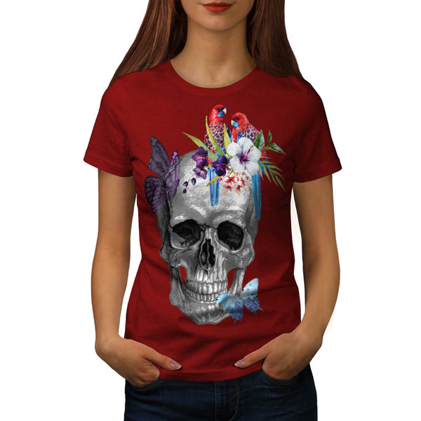 Skull Rose Flower Soul Womens T-Shirt