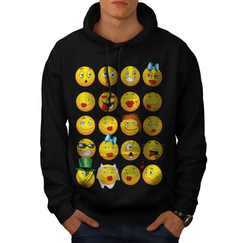 Funny Smiley Faces Mens Hoodie