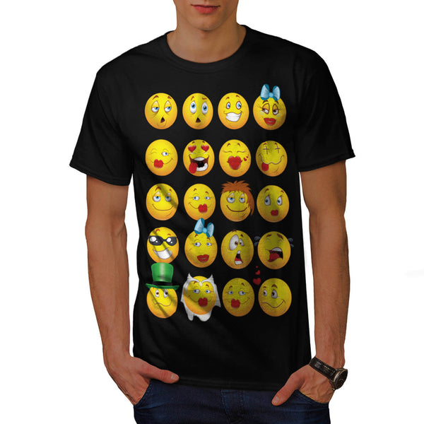 Funny Smiley Faces Mens T-Shirt