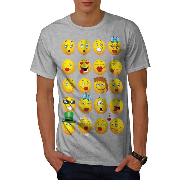 Funny Smiley Faces Mens T-Shirt