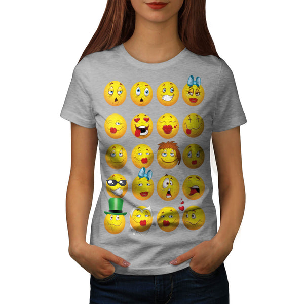Funny Smiley Faces Womens T-Shirt