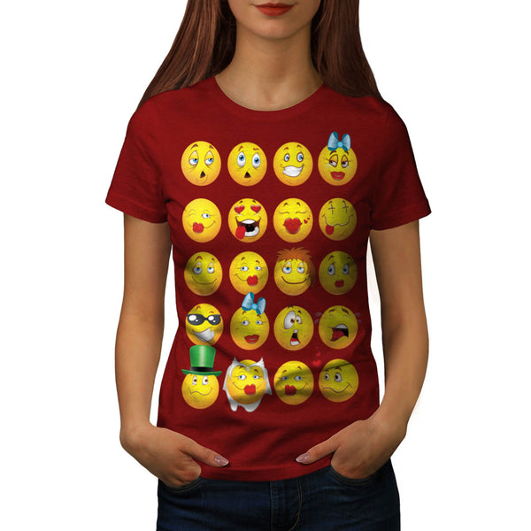 Funny Emoji Faces Womens T-Shirt
