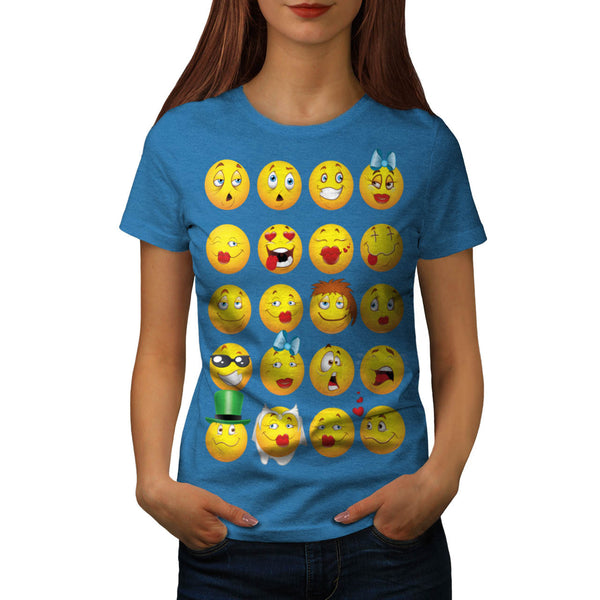 Funny Emoji Faces Womens T-Shirt