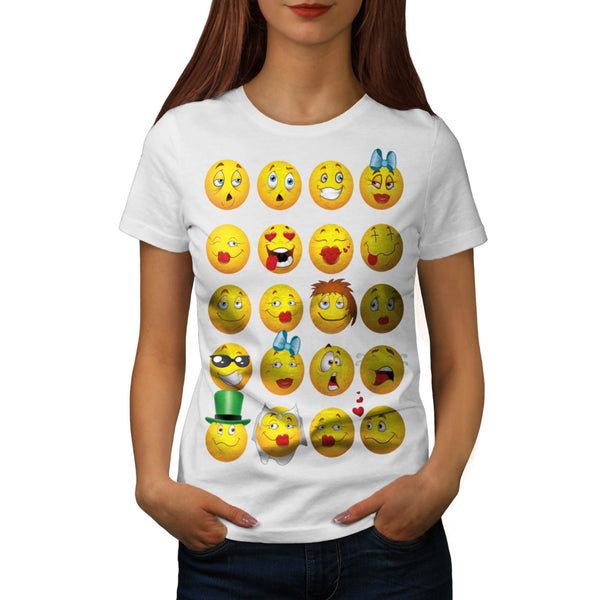 Funny Smiley Faces Womens T-Shirt