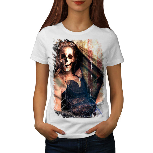 Skull Angel Head Art Womens T-Shirt