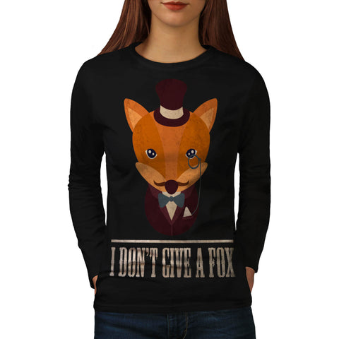 Dont Give A Fox Comic Womens Long Sleeve T-Shirt