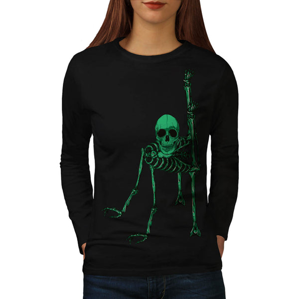 Skull Glow Beast Bone Womens Long Sleeve T-Shirt
