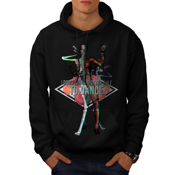 Skull Rose Devil Body Mens Hoodie