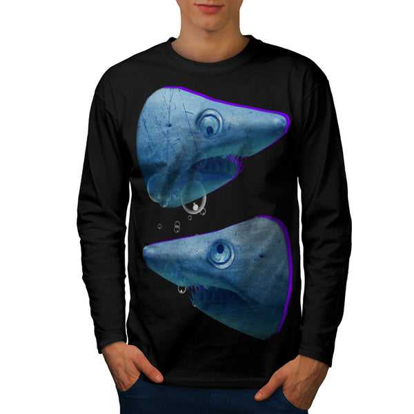 Deep Blue Sea Shark Mens Long Sleeve T-Shirt