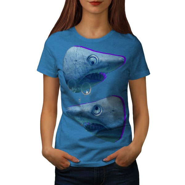 Deep Blue Sea Shark Womens T-Shirt