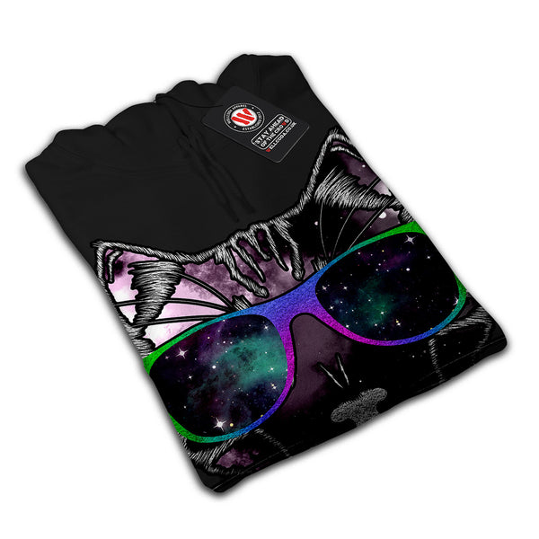 Hipster Cosmos Cat Mens Hoodie