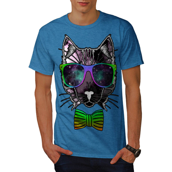 Hipster Cosmos Cat Mens T-Shirt
