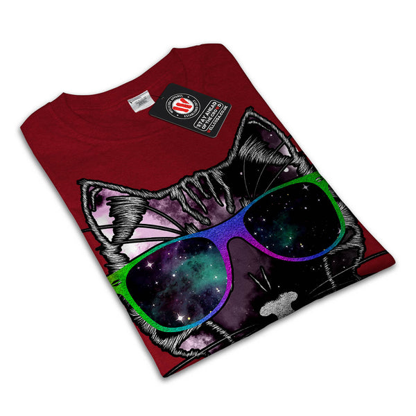 Hipster Cosmos Cat Mens T-Shirt
