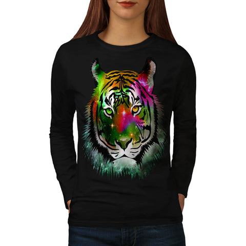 Colorful Tiger Animal Womens Long Sleeve T-Shirt