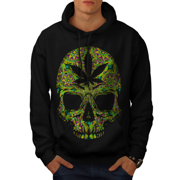 Cannabis Skull Head Mens Hoodie