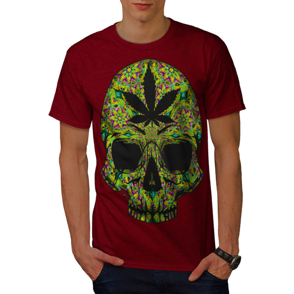 Cannabis Skull Head Mens T-Shirt