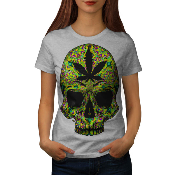 Cannabis Skull Head Womens T-Shirt