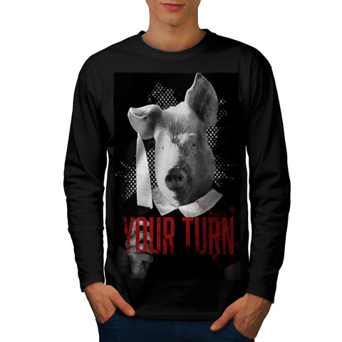 Your Turn Angry Pig Mens Long Sleeve T-Shirt