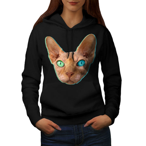 Crazy Eyed Kitten Womens Hoodie