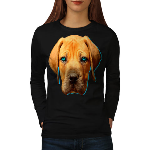 Brown Labrador Dog Womens Long Sleeve T-Shirt