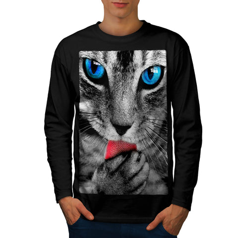 Cat Kitten Graphic Mens Long Sleeve T-Shirt