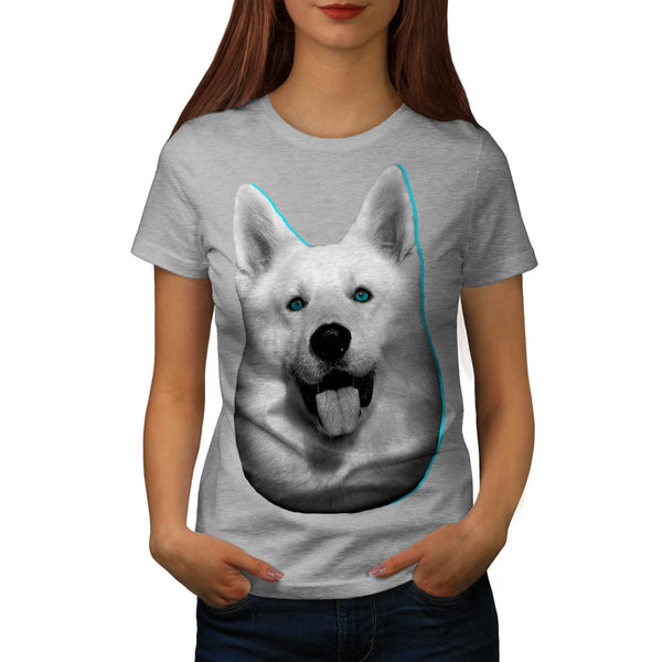 White Husky Dog Puppy Womens T-Shirt