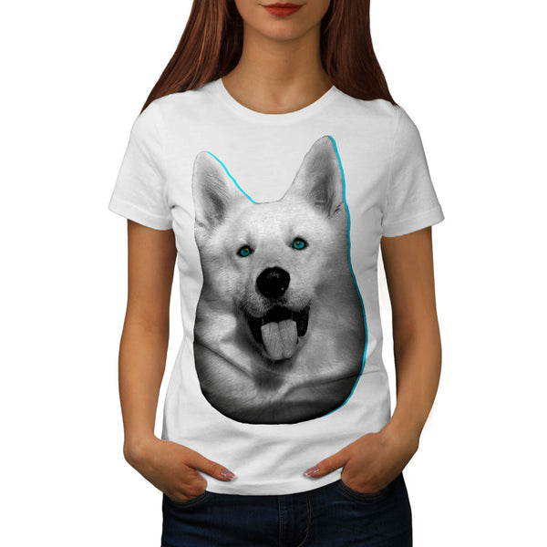 White Husky Dog Puppy Womens T-Shirt