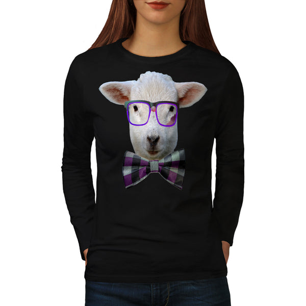 Hipster Farm Animal Womens Long Sleeve T-Shirt