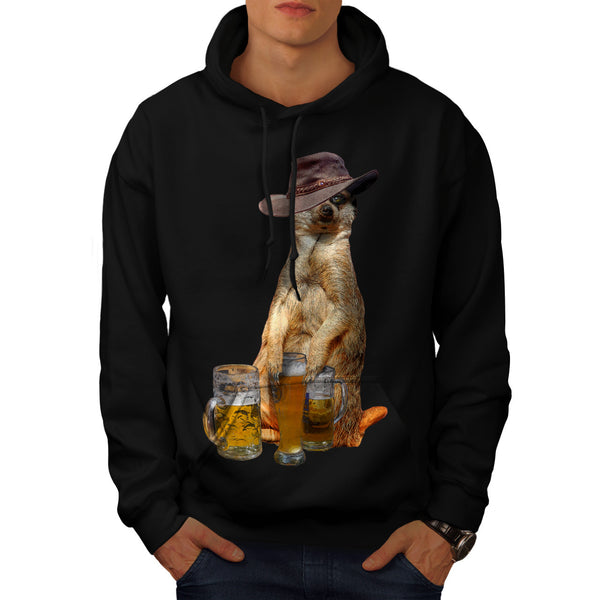 Meerkat Cute Beer Mens Hoodie