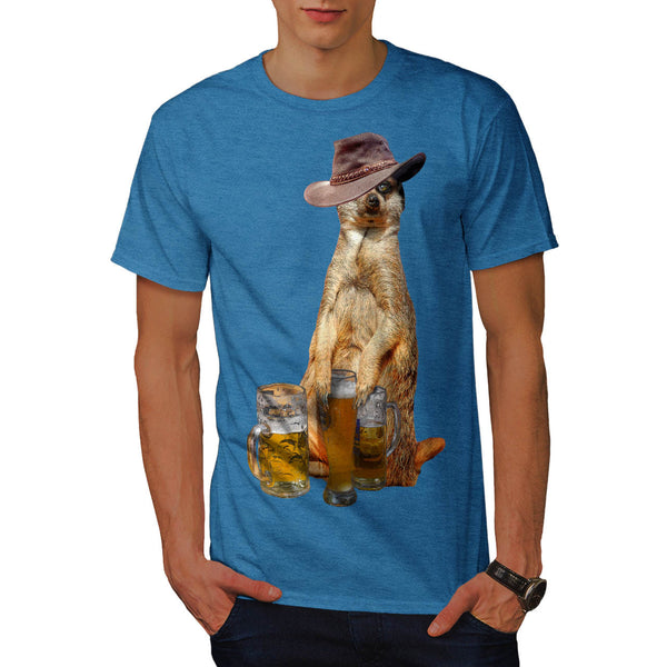 Meerkat Cute Beer Mens T-Shirt