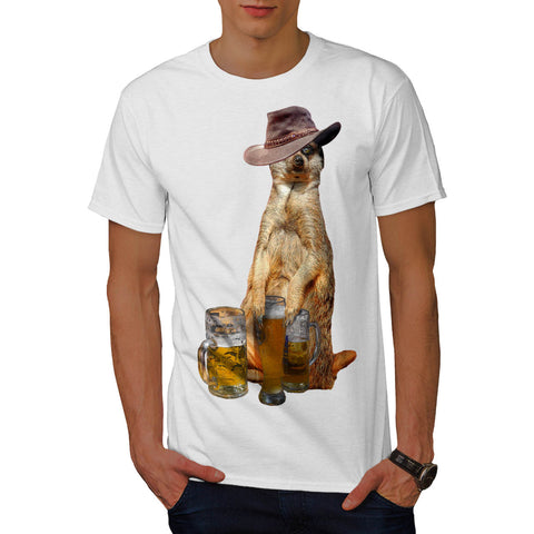 Meerkat Cute Beer Mens T-Shirt