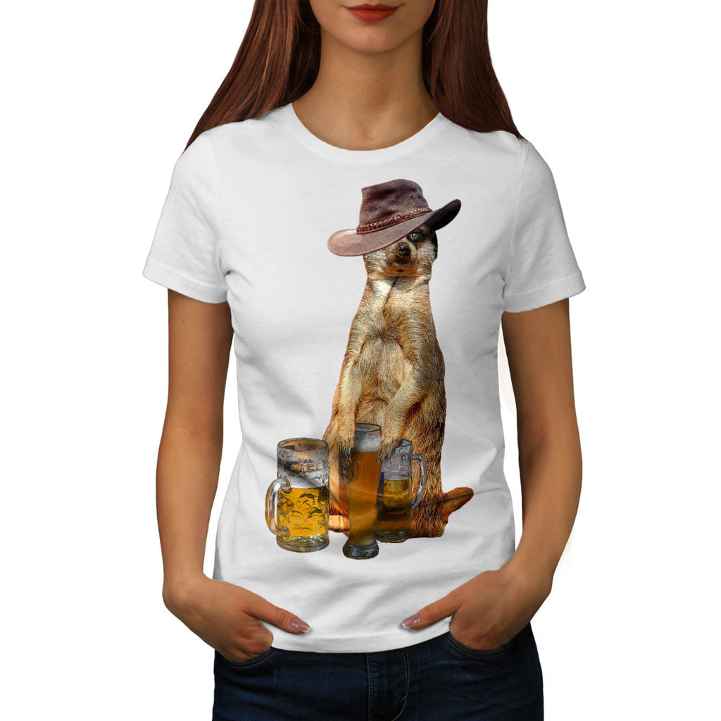 Meerkat Cute Beer Womens T-Shirt