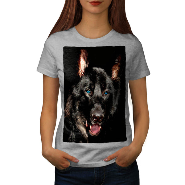 Black German Shepherd Womens T-Shirt
